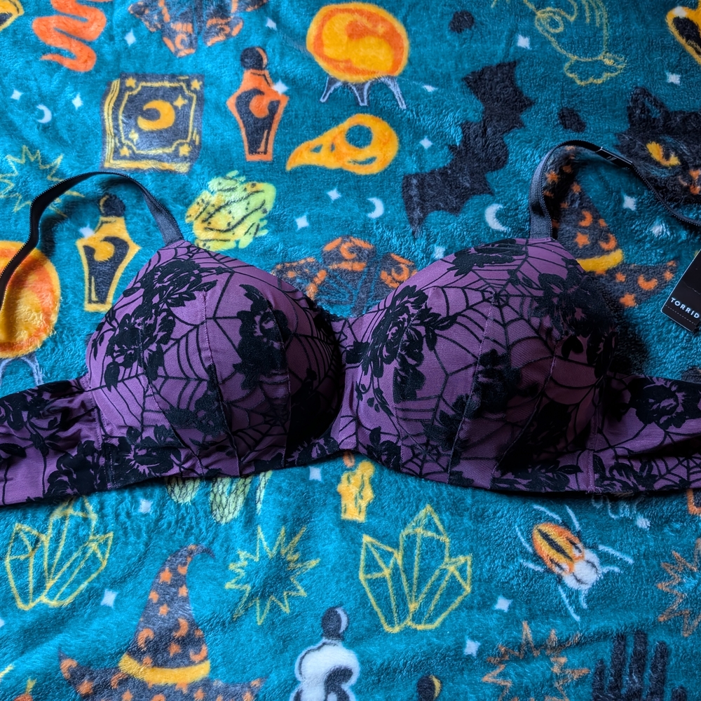 Torrid Purple and Black Wire Free Bra.